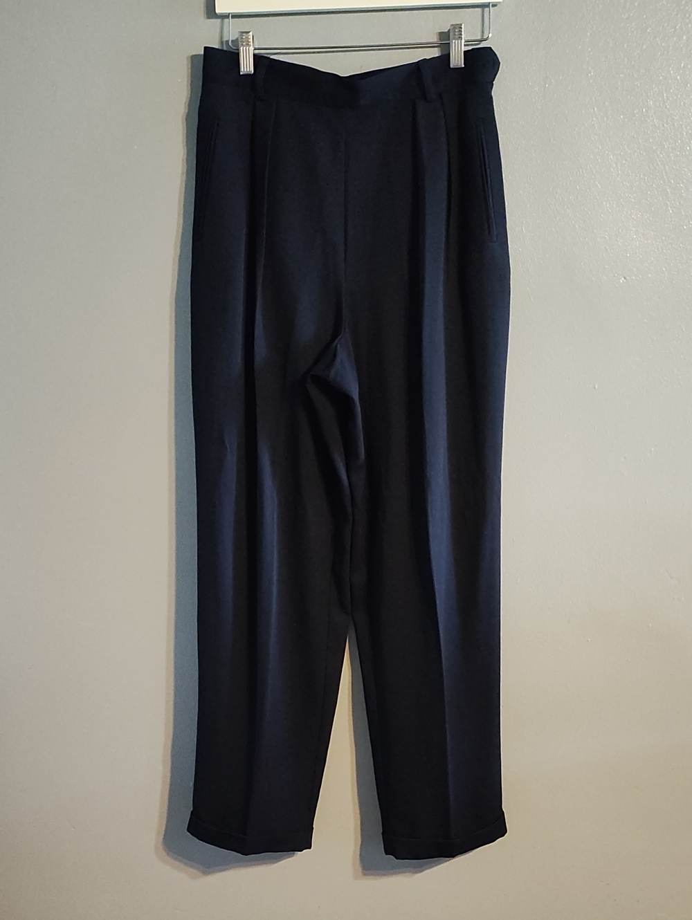 David N Women's Classic Pleated Cuffed Leg Dress Pants - Navy